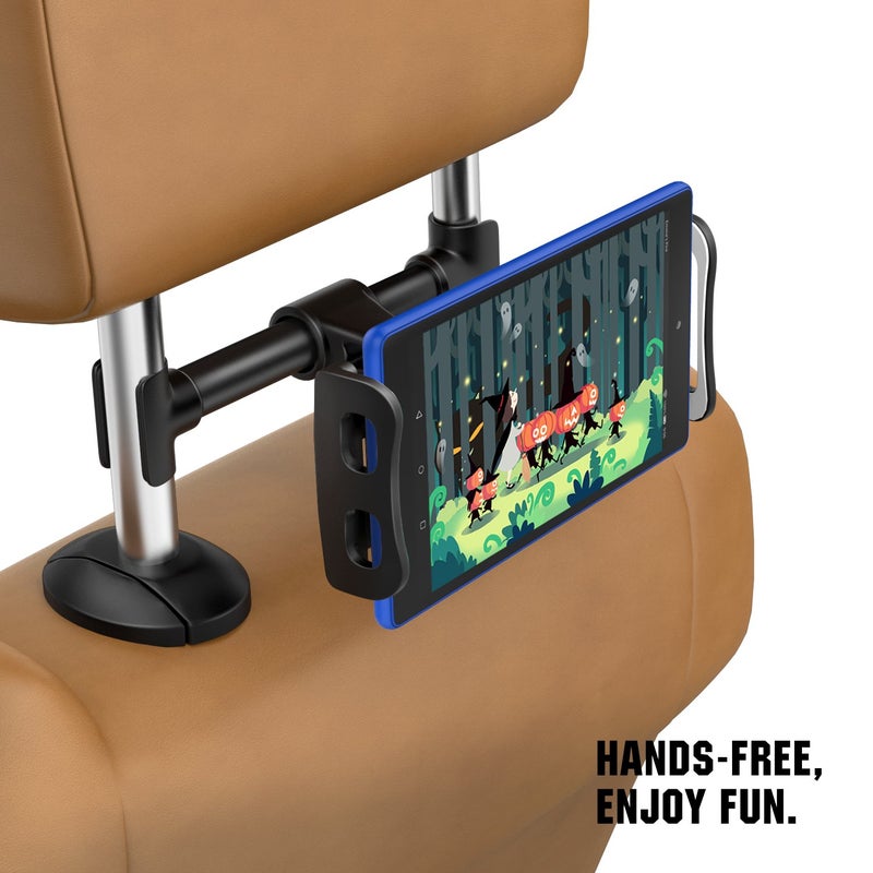 MoKo Headrest Phone/Tablet Car Mount, Adjustable Tablet Holder for 4-12.9" Devices, Fit with iPhone 17/17 Air/17 Pro/17 Pro Max, iPhone 16/Pro/Pro Max/Plus, iPhone 15/Pro/Plus,iPad Air 4/Mini 6,Black - Image 2